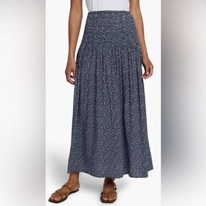 Faherty Blue and White Maxi Skirt